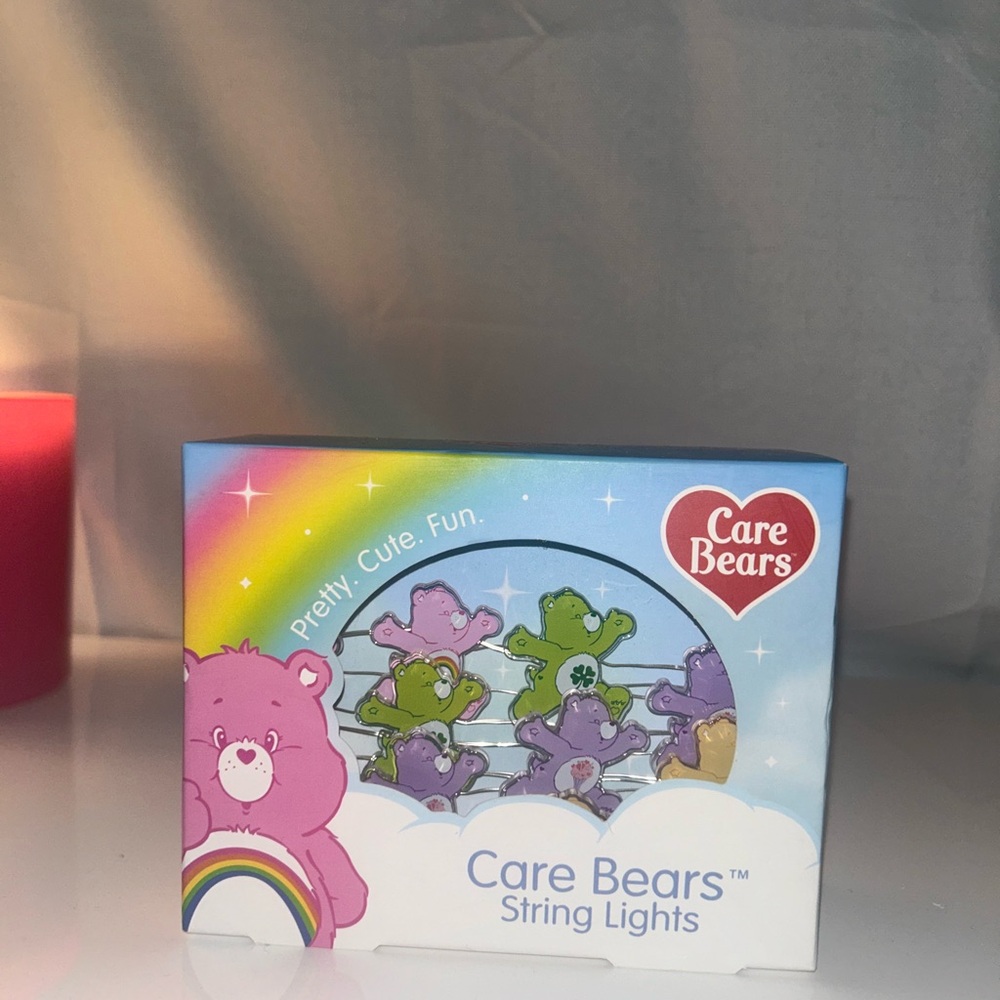 Care Bears Rainbow String Lights with Pink, Green, and Purple